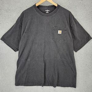 Vintage Carhartt Pocket T-Shirt Men's Size XL Short Sleeve Faded Black